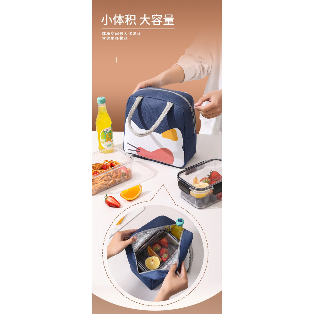 保溫飯盒袋手提便當包加厚鋁箔防水大容量學生上班族提飯裝餐盒包-細節圖9