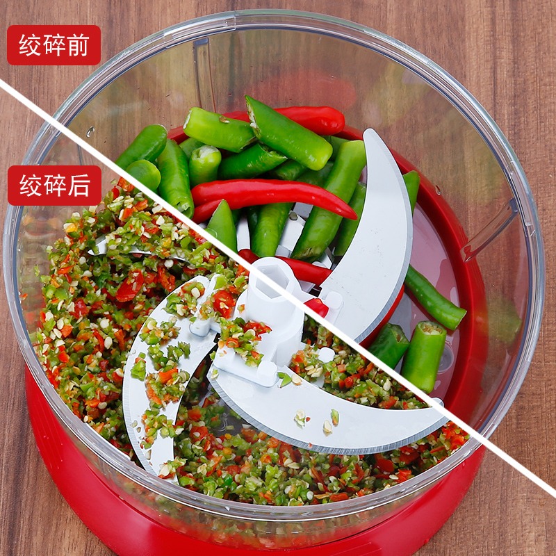 家用廚房多功能絞肉機手動切菜器絞菜攪碎菜機蒜泥器絞餡攪拌攪蒜-細節圖3