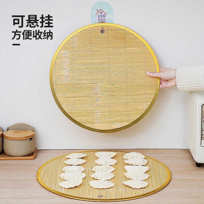 放餃子的託盤墊多層蓋簾餃子簾放置盤水餃託盤家用篦子可折疊竹製-細節圖4