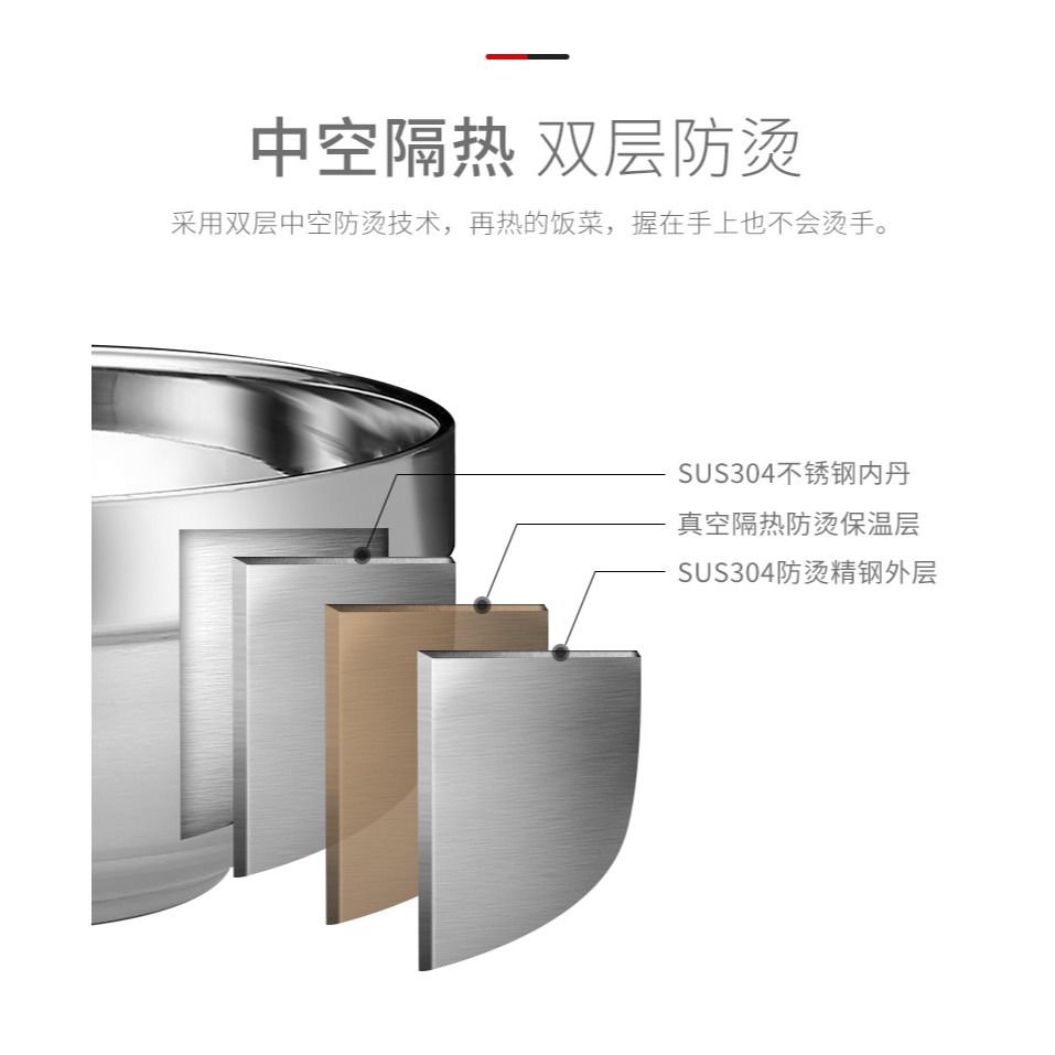 304不銹鋼碗防燙碗雙層兒童隔熱碗不銹鋼飯碗家用食堂湯麪碗湯盆-細節圖8