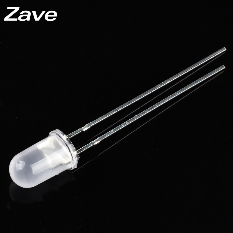 5MM/F5直插發光二極管LED燈珠霧狀白發白/綠紅藍黃色暖白光磨砂燈-細節圖3
