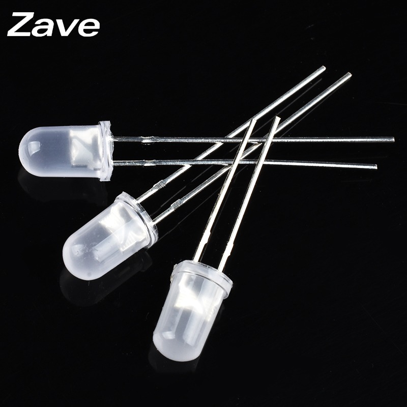 5MM/F5直插發光二極管LED燈珠霧狀白發白/綠紅藍黃色暖白光磨砂燈-細節圖4