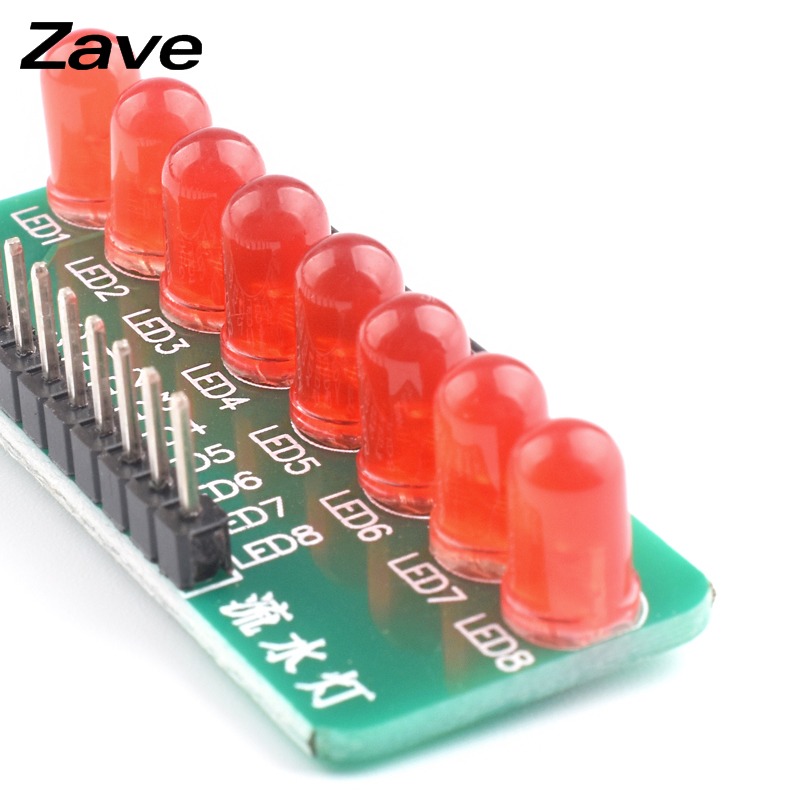 zave 8路流水燈跑馬燈LED單片機模塊智能車配件-細節圖5