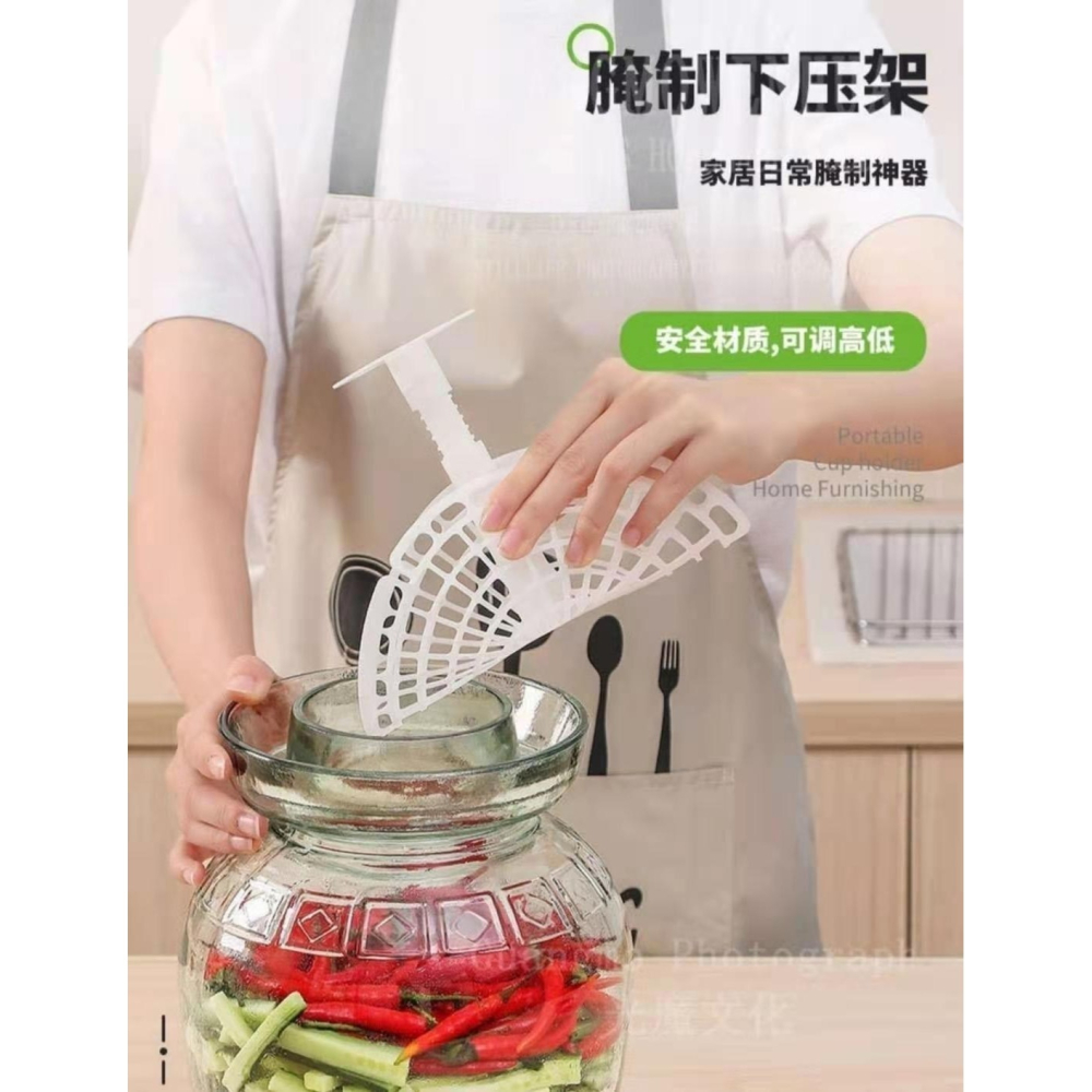 新款醃菜壓菜神器下壓架泡菜壇家用壓菜器醃製玻璃壓菜石頭泡酒-細節圖8
