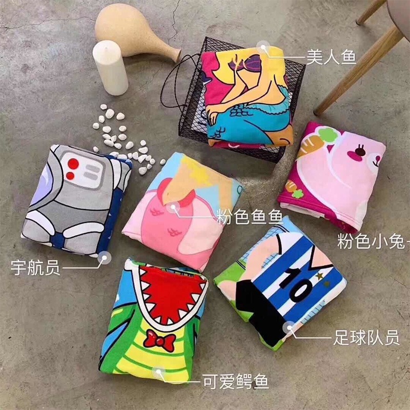 兒童可穿浴巾男女童吸水速幹斗篷浴袍卡通印花連帽游泳便攜沙灘巾-細節圖3