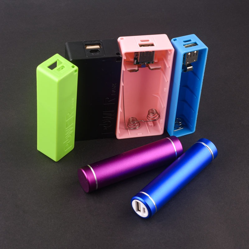 免焊便攜移動電源盒1/2節18650充電寶外殼套件 鋁殼升壓板diy-細節圖2