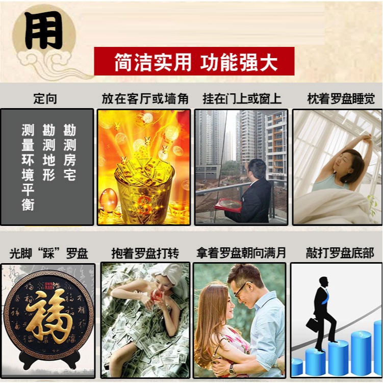 卓弘 專業盤羅經羅經儀羅盤儀綜合盤指南針測方位大小-細節圖10