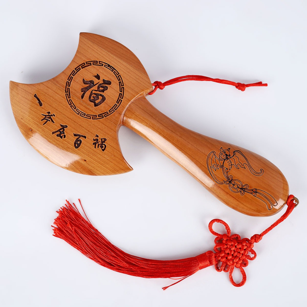 卓弘 桃木斧子掛件小斧頭搬家結婚坐福喬遷家居工藝品禮品隨身-細節圖2