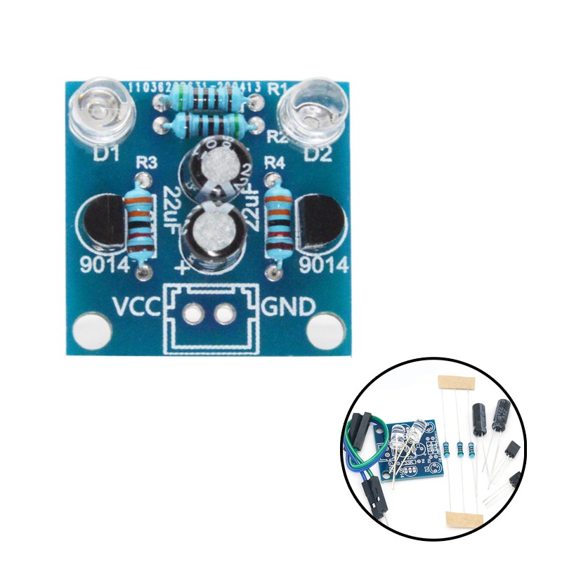 簡易閃光電路製作5MM LED燈珠閃爍 diy套件閃燈線路板模塊 散件-細節圖2
