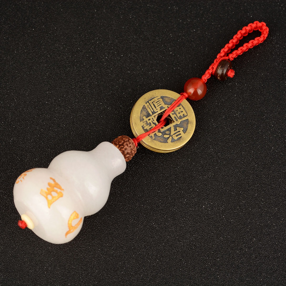 卓弘 白寶葫蘆鑰匙扣掛件五帝錢掛飾 包包掛飾禮品禮物-細節圖5