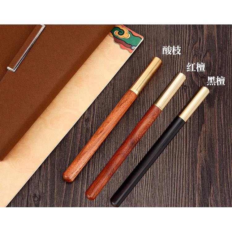 卓弘簽字筆銅實木質商務辦公簽單筆紅黑檀木中性筆定製刻字送禮-細節圖9