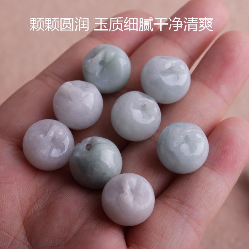 DIY配件天然A貨翡翠 DIY翡翠散件小蘋果(平平安安) 翡翠 散件-細節圖4