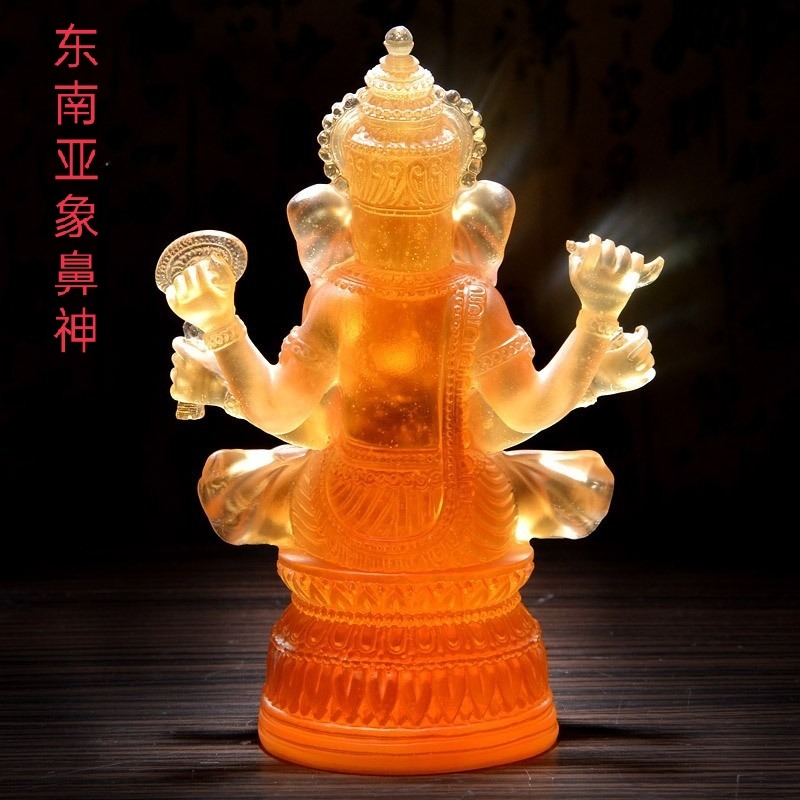 新款琉璃東南亞佛像印度泰國象鼻財神神像廠家-細節圖4