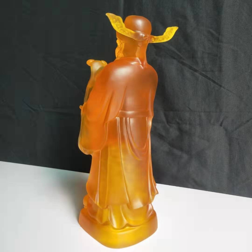 佛教招財祿財神擺件高仿琉璃家居供奉公司開業禮品桌面擺件-細節圖4