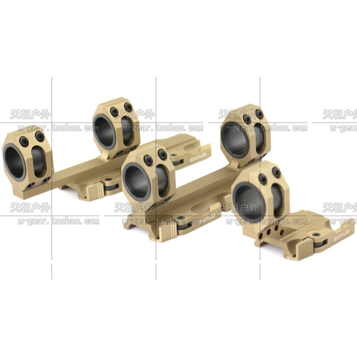 美式戰術頭盔強光戰術電筒導軌快拆夾具M2斜橋25mm/30mm環徑黑色-細節圖3