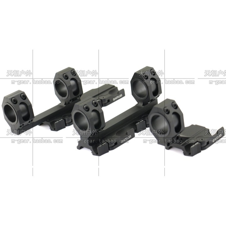美式戰術頭盔強光戰術電筒導軌快拆夾具M2直橋25mm/30mm環徑沙色-細節圖2