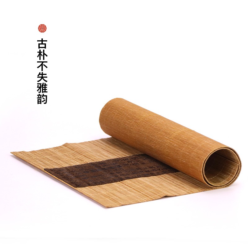 李杜香道用具香席茶道茶席茶墊 大小號仿古禪意竹蓆隔熱墊桌旗-細節圖3