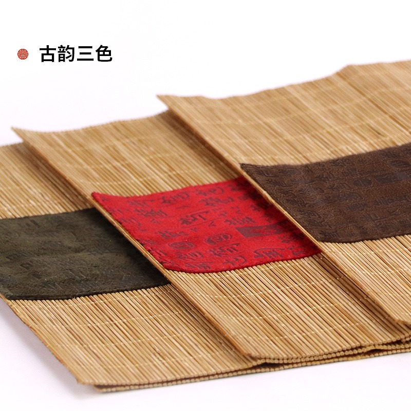 李杜香道用具香席茶道茶席茶墊 大小號仿古禪意竹蓆隔熱墊桌旗-細節圖4