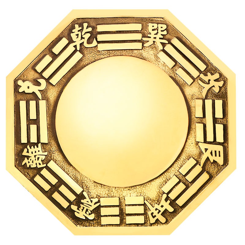 八卦銅鏡太極鏡全銅凸鏡鎮凹鏡平面鏡招財陰陽鏡門口家用純銅擺件-細節圖5