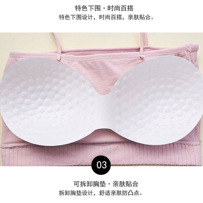 短款小吊帶背心女夏季薄款內搭帶胸墊外穿打底抹胸裹胸上衣黑白色-細節圖3
