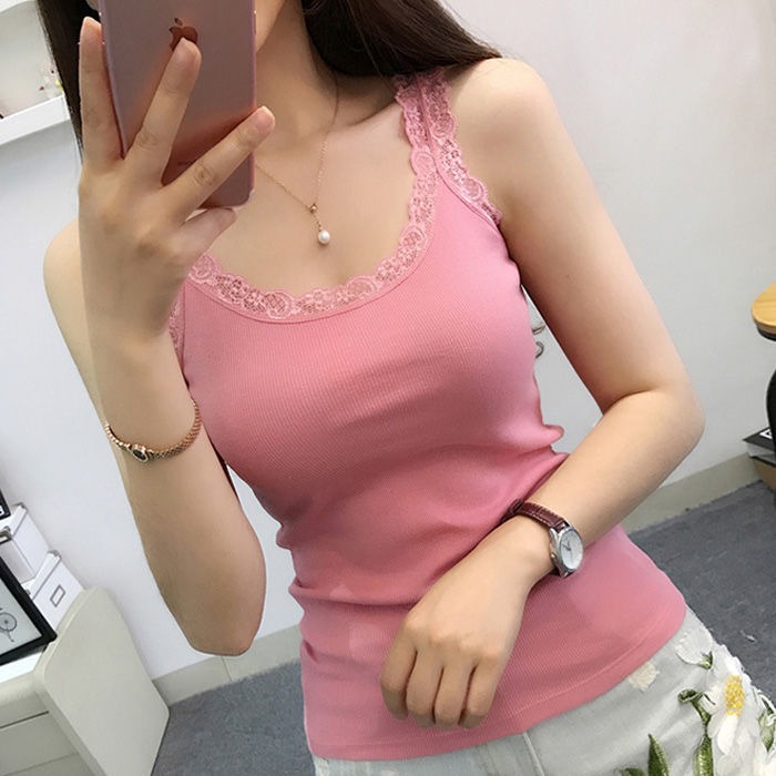 小吊帶背心女內搭帶胸墊美背黑色打底上衣夏季抹胸外穿ins超火白-細節圖5