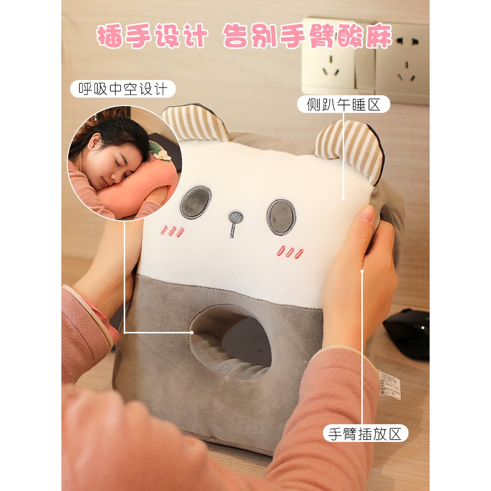 可愛熊貓午睡枕辦公室毛絨玩具小學生午休趴睡枕頭女生睡覺抱枕-細節圖3