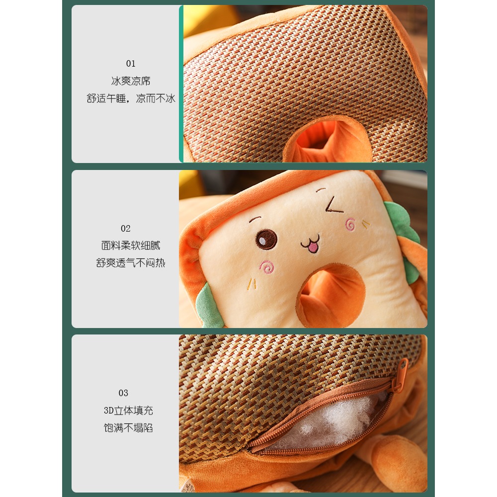 夏天涼席午睡枕小學生趴睡午休枕頭女生睡覺抱枕毛絨玩具四季通用-細節圖5