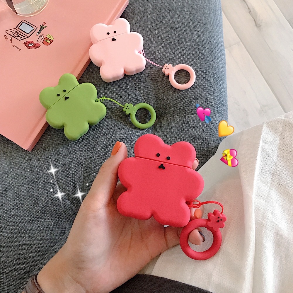 餅幹小熊airpods保護套蘋果無線耳機套airpods2保護套殼硅膠女潮-細節圖2