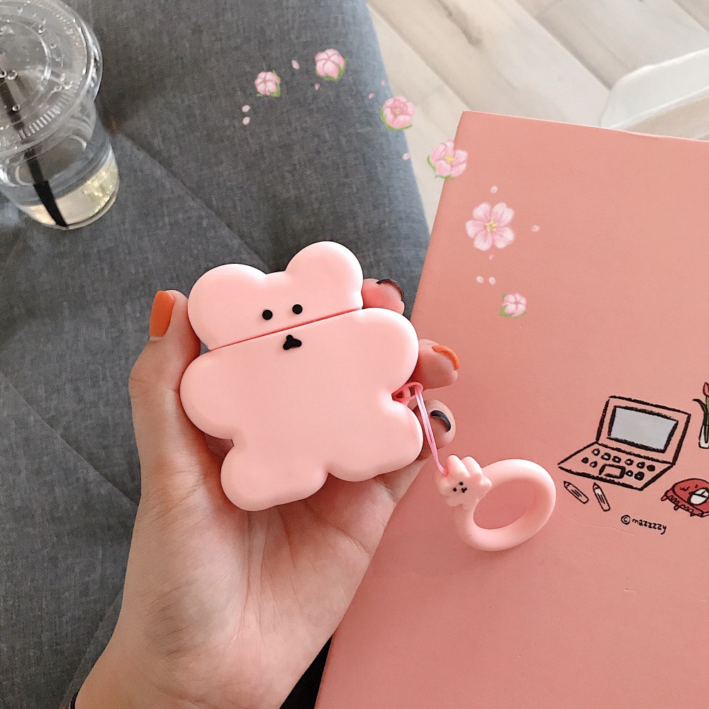 餅幹小熊airpods保護套蘋果無線耳機套airpods2保護套殼硅膠女潮-細節圖5