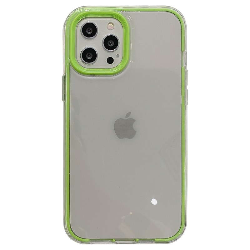簡約透明糖果色邊框適用iphone12pro max蘋果11手機殼iphone13軟硅膠xsmax情侶x/xr/8plu-細節圖2