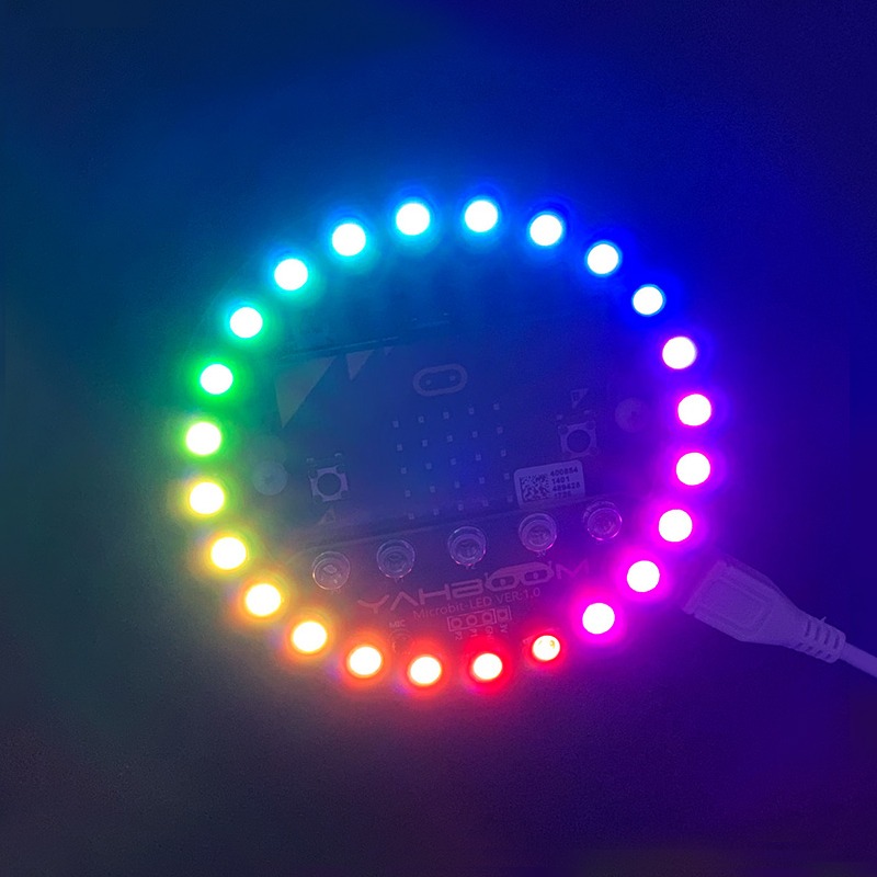 micro:bit全綵LED燈模塊microbit光環擴展板RGB驅動開發板可編程-細節圖2
