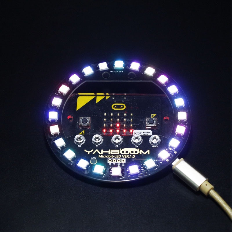 micro:bit全綵LED燈模塊microbit光環擴展板RGB驅動開發板可編程-細節圖3