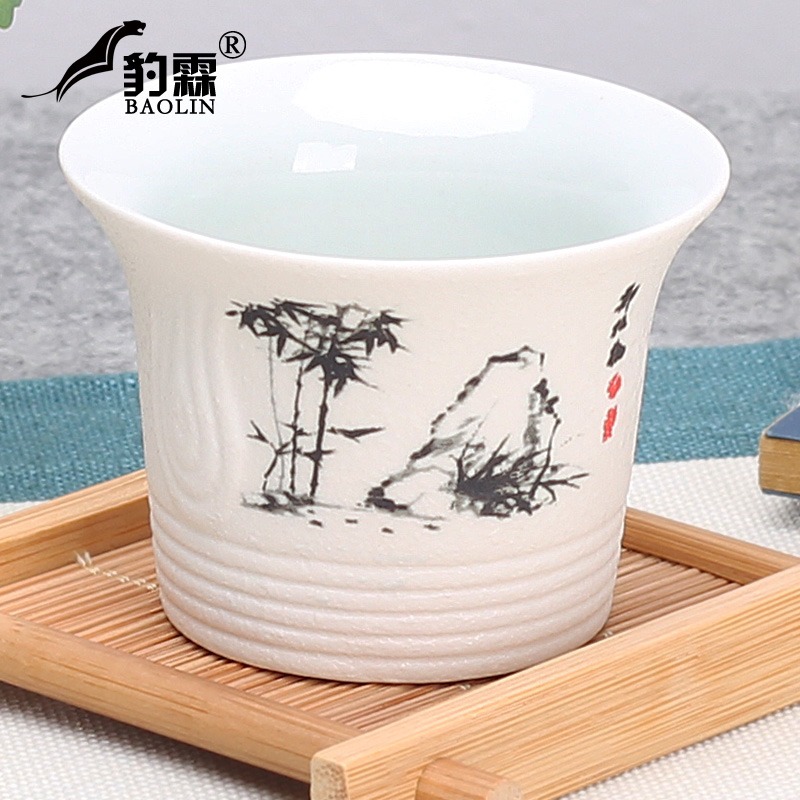 青瓷汝窯冰裂功夫小茶杯陶瓷茶盞茶碗家用紫砂單個品茗杯泡茶-細節圖5