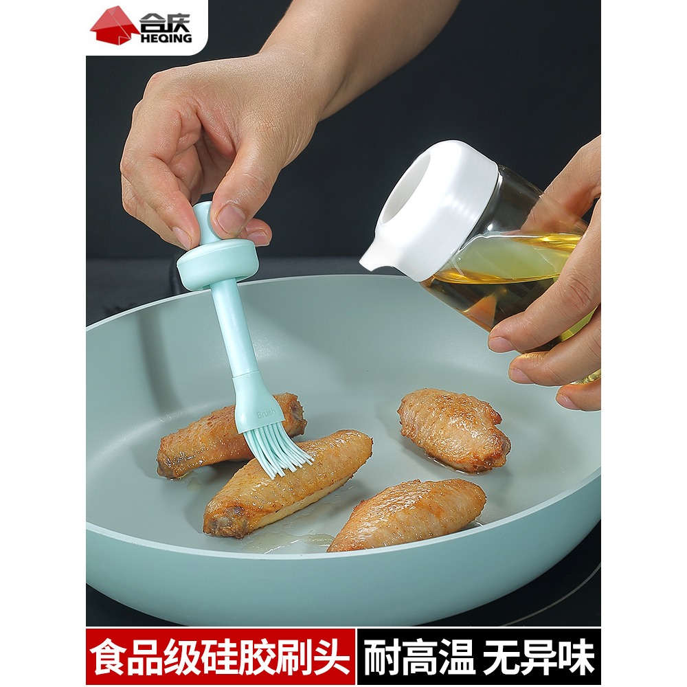 硅膠油刷帶瓶一體耐高溫廚房烙餅刷油小刷子烤肉燒烤抹油瓶神器-細節圖4