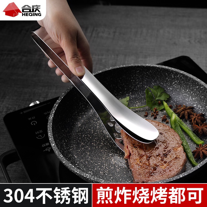 304不銹鋼家用廚房牛排夾廚房煎魚食品煎餅專用烤肉燒烤防燙夾子-細節圖2