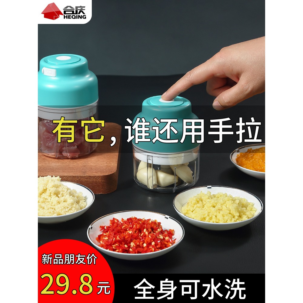 電動搗蒜泥神器家用蒜蓉蒜泥拉蒜大蒜攪碎機迷你搗碎器小型打泥機-細節圖2