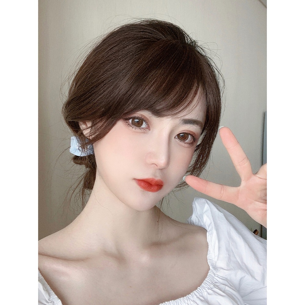 真發斜劉海假發片 假發女三七分自然假劉海 輕薄無痕偏分假留海片-細節圖2