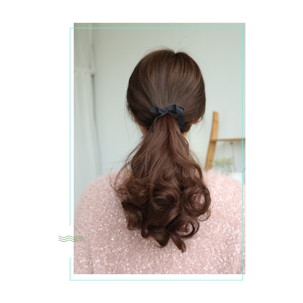 假發馬尾逼真綁帶式女生 梨花長卷發大波浪接發片仿真發低馬尾辮-細節圖10