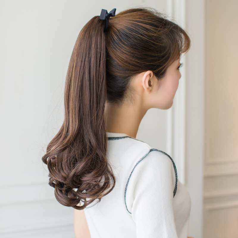 金凱麗假發馬尾短假發假發女短發短款梨花波浪卷綁帶式馬尾-細節圖4
