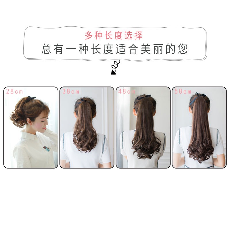 金凱麗假發馬尾短假發假發女短發短款梨花波浪卷綁帶式馬尾-細節圖5