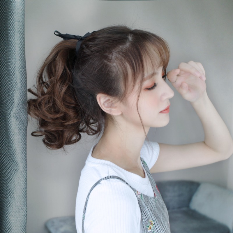 金凱麗假發馬尾短假發假發女短發短款梨花波浪卷綁帶式馬尾-細節圖6