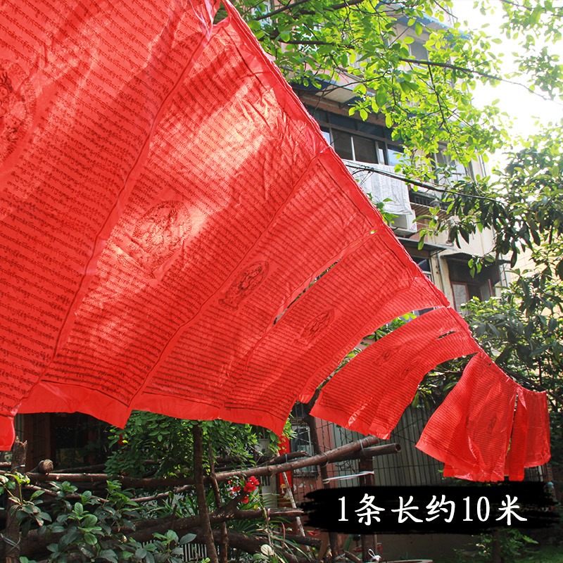 西藏經幡藏式大自在祈禱文經旗祈福許願風馬經旗10米21面-細節圖4