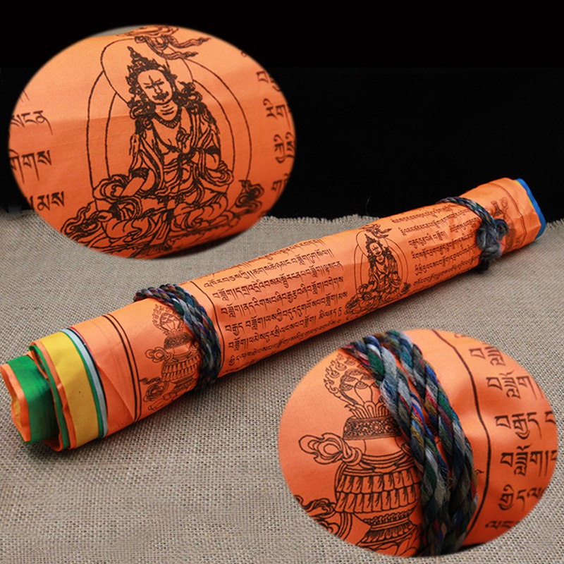 千百智經幡大白傘蓋佛母心咒西藏七色龍達布料經旗風馬旗10米21面-細節圖4