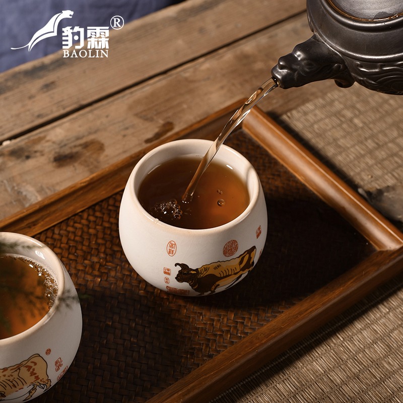 新款五牛圖窯變茶杯主人杯功夫茶杯陶瓷素杯品茗杯單會議杯辦公室-細節圖3