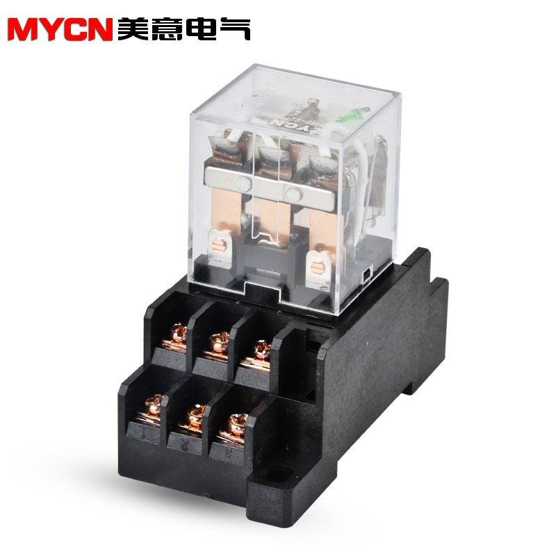 HH63P小型繼電器12V24v220v交流中間繼電器帶燈帶底座PTF11A 11腳-細節圖2