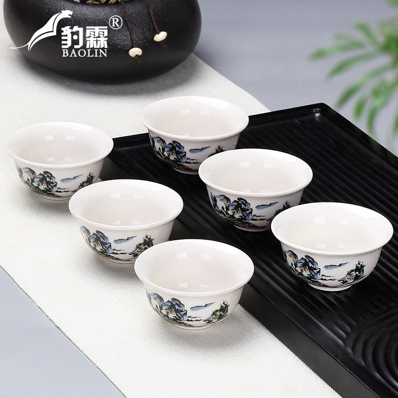 白瓷骨功夫小號茶杯陶瓷茶盞茶碗家用單個品茗杯青花瓷泡茶一人用-細節圖4