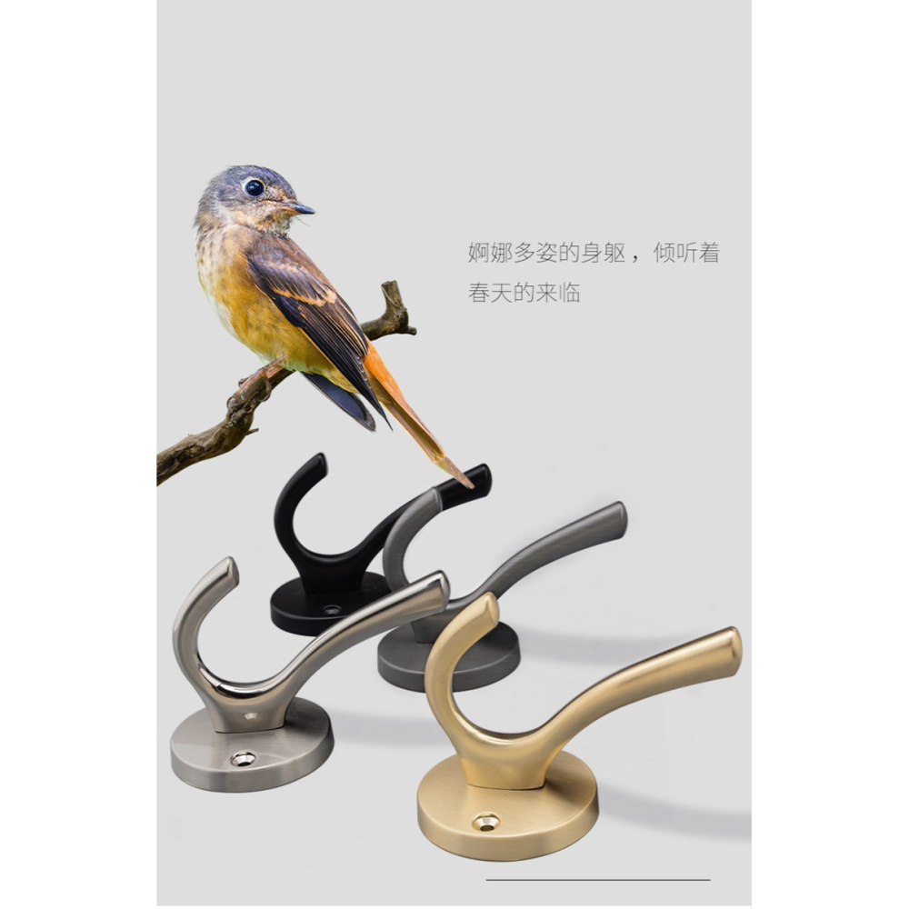 高端簡約北歐掛衣鉤銅色單個衣服帽子鉤美式黑色單鉤墻壁玄關衣鉤-細節圖6
