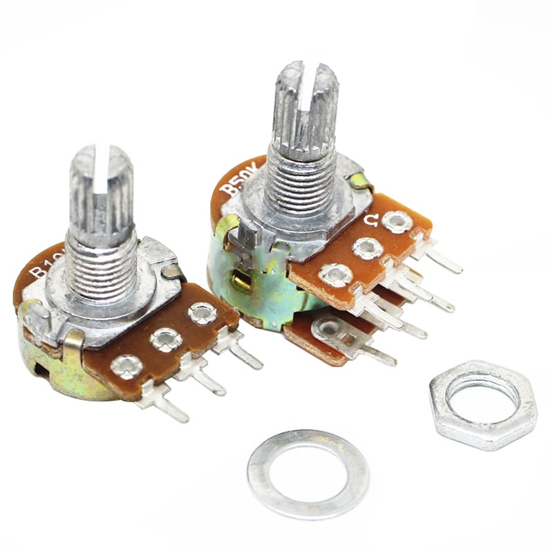 WH148單聯雙聯電位器 柄長15MM 臥式 B20K B50K B100K B500K-細節圖2