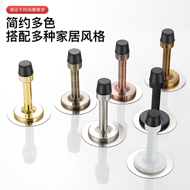 不銹鋼免打孔門頂門擋器防撞衛生間門阻橡膠頭限位門後硅膠大門-細節圖2