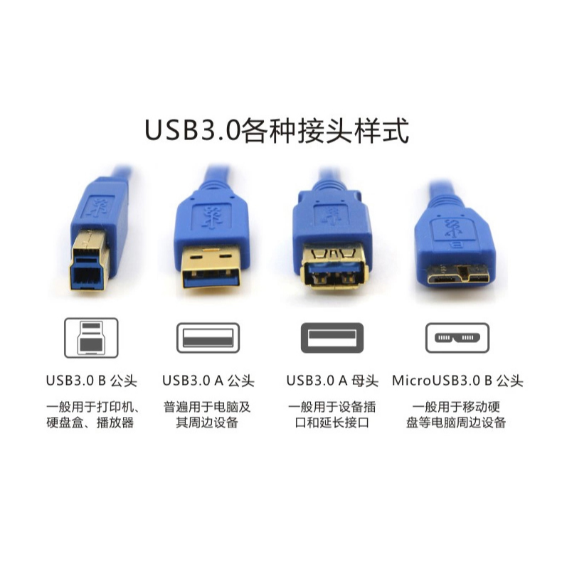 海雀 USB3.0公對公移動硬盤筆記本散熱器雙公頭數據連接線1/3/5米-細節圖9